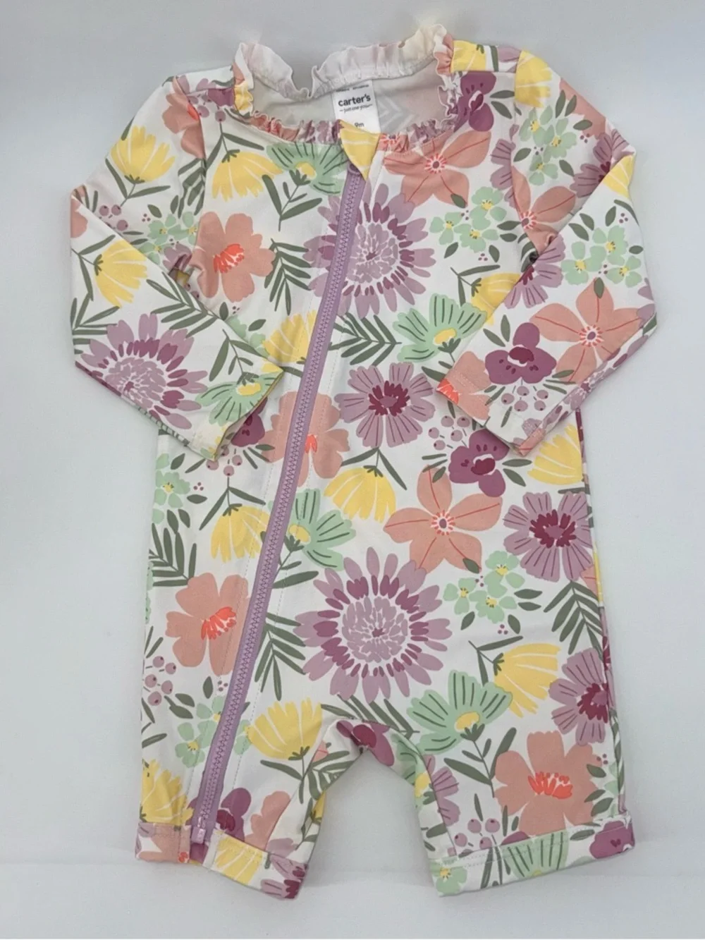 Carter's Just One You Floral Zip-Front Baby Girl Rash Guard